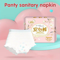 2pcs Large Size Pant Type Sanitary Napkins Breathable & Dry Anti Side Leakage