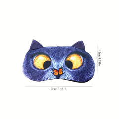 Cat Print Eye Mask 3D Eye Shade for Sleeping, Car Travel, Office, Plane
