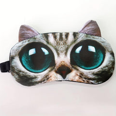 Cat Print Eye Mask 3D Eye Shade for Sleeping, Car Travel, Office, Plane
