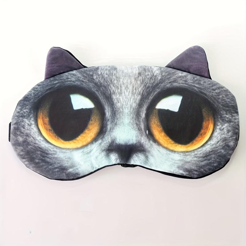 Cat Print Eye Mask 3D Eye Shade for Sleeping, Car Travel, Office, Plane