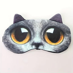 Cat Print Eye Mask 3D Eye Shade for Sleeping, Car Travel, Office, Plane
