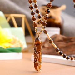 Amethyst Tree Of Life Chakra Pendant Necklace