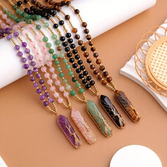 Amethyst Tree Of Life Chakra Pendant Necklace
