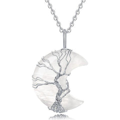 Bohemian Tree of Life Amethyst Necklace Healing Crystal Pendant
