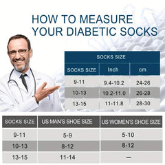 Diabetic Crew Socks Non Binding Wide Top Comfort & Support 4 Pairs