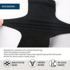 Diabetic Crew Socks Non Binding Wide Top Comfort & Support 4 Pairs