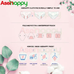 4pcs Reusable Sanitary Pads Washable Mama Cloth Panty Liners
