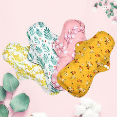 4pcs Reusable Sanitary Pads Washable Mama Cloth Panty Liners