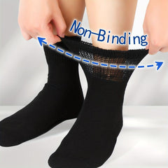 4 Pack Non-Binding Diabetic Socks Loose Top Seamless Toe Ankle Socks