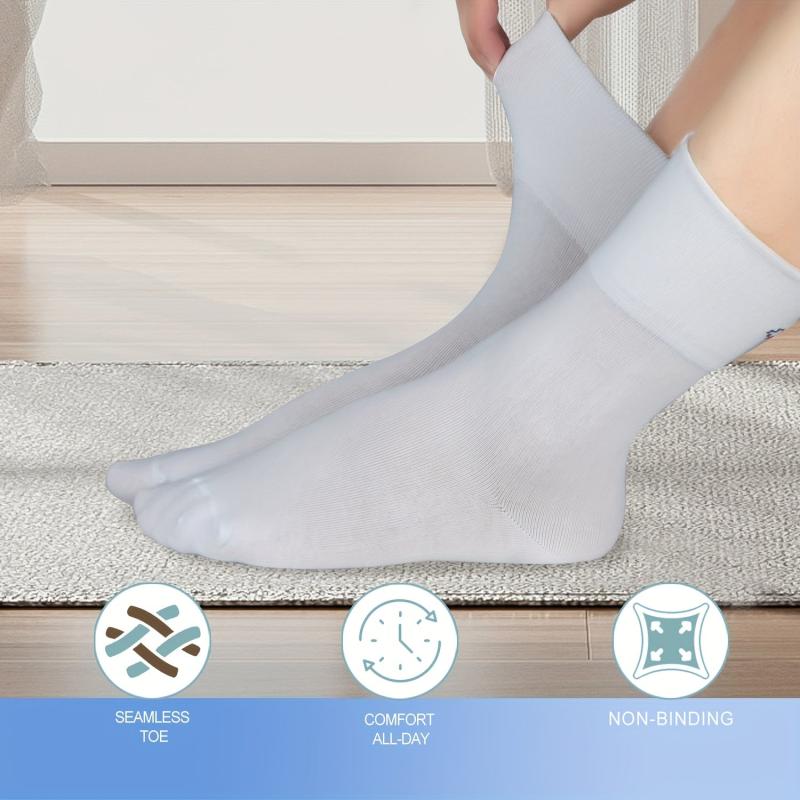 3 Pairs Men's Moisture Wicking Diabetic Crew Dress Socks