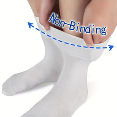 3 Pairs Men's Moisture Wicking Diabetic Crew Dress Socks