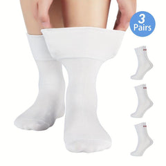 3 Pairs Men's Moisture Wicking Diabetic Crew Dress Socks