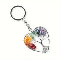 Colorful Crystal Life Tree Key Chain Chakra Pendant