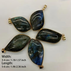 2pcs Labradorite Stone Pendant Flash Stone Pendant DIY Gift Decor