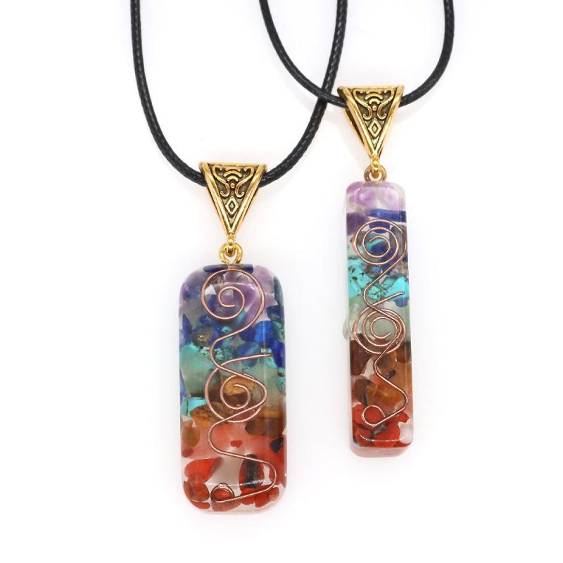 7 Chakra Stones Pendants Reiki Crystal Necklace For Women Yoga Meditation