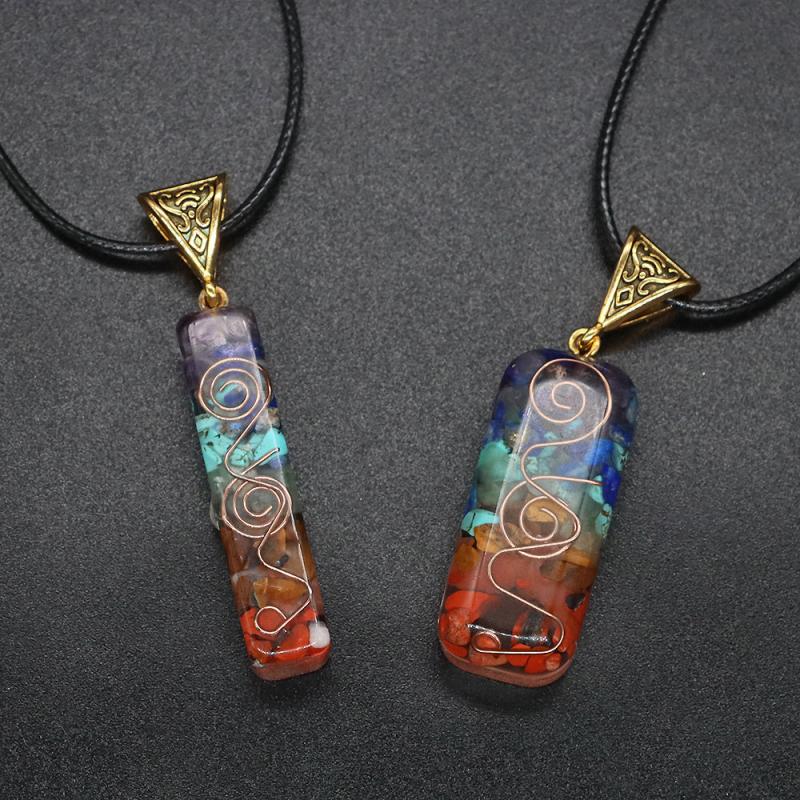 7 Chakra Stones Pendants Reiki Crystal Necklace For Women Yoga Meditation