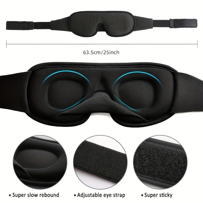3D Sleeping Eye Mask 100 Lights Blockout Memory Foam Eye Cover