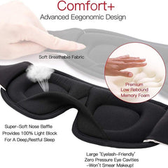 3D Sleeping Eye Mask 100 Lights Blockout Memory Foam Eye Cover