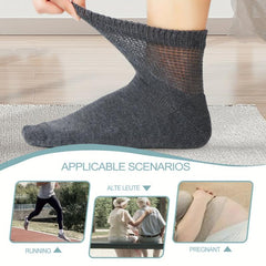 4 Pack Diabetic Socks Men Loose Top Seamless Toe Ankle Thick Cushion Socks