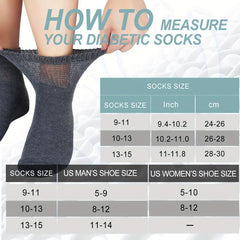 4 Pack Diabetic Socks Men Loose Top Seamless Toe Ankle Thick Cushion Socks