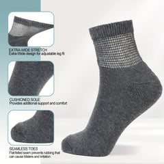 4 Pack Diabetic Socks Men Loose Top Seamless Toe Ankle Thick Cushion Socks
