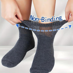4 Pack Diabetic Socks Men Loose Top Seamless Toe Ankle Thick Cushion Socks
