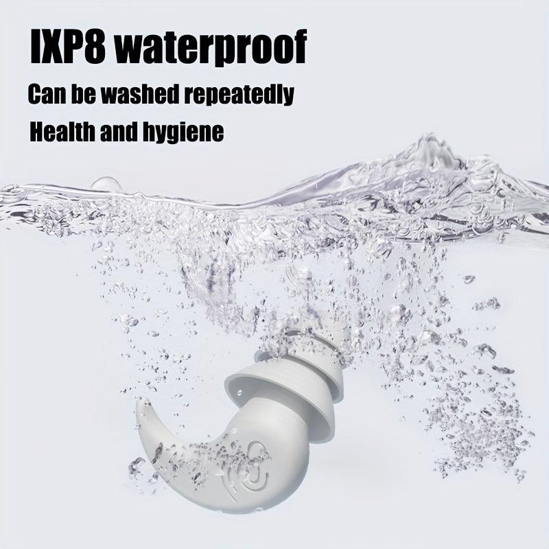 Waterproof Earplugs for Sleep, Swimming, Travel - Comfortable & Soundproof