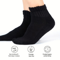 4 Pairs Diabetic Ankle Socks Mens Womens Non Binding Socks Loose Fit