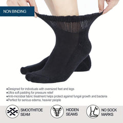 4 Pairs Diabetic Ankle Socks Mens Womens Non Binding Socks Loose Fit
