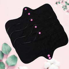 5pcs Reusable High Flow Bamboo Cloth Pads Women's Sanitary Napkin Set