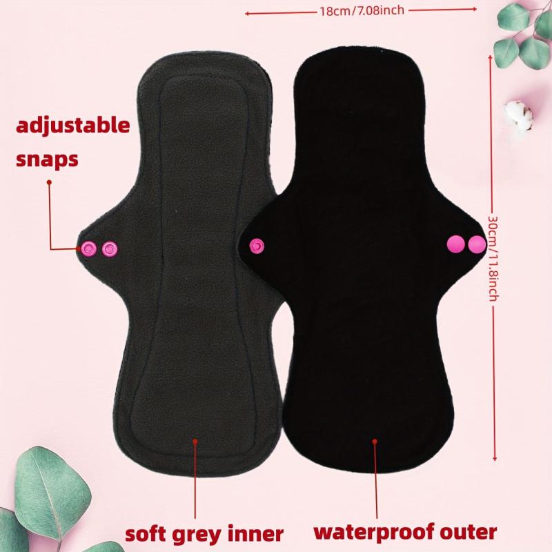 5pcs Reusable High Flow Bamboo Cloth Pads Women's Sanitary Napkin Set