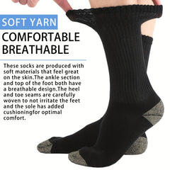 4 Pairs Men's Diabetic Crew Socks Non Binding Seamless Toe Soft Breathable