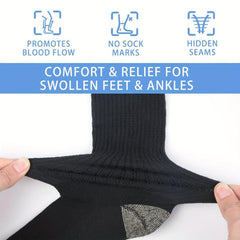 4 Pairs Men's Diabetic Crew Socks Non Binding Seamless Toe Soft Breathable