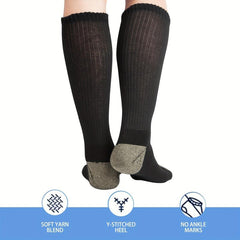 4 Pairs Men's Diabetic Crew Socks Non Binding Seamless Toe Soft Breathable