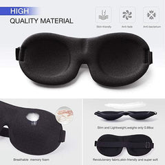 3D Contoured Blackout Eye Mask Adjustable Strap Soft Night Blindfol