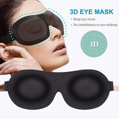 3D Contoured Blackout Eye Mask Adjustable Strap Soft Night Blindfol