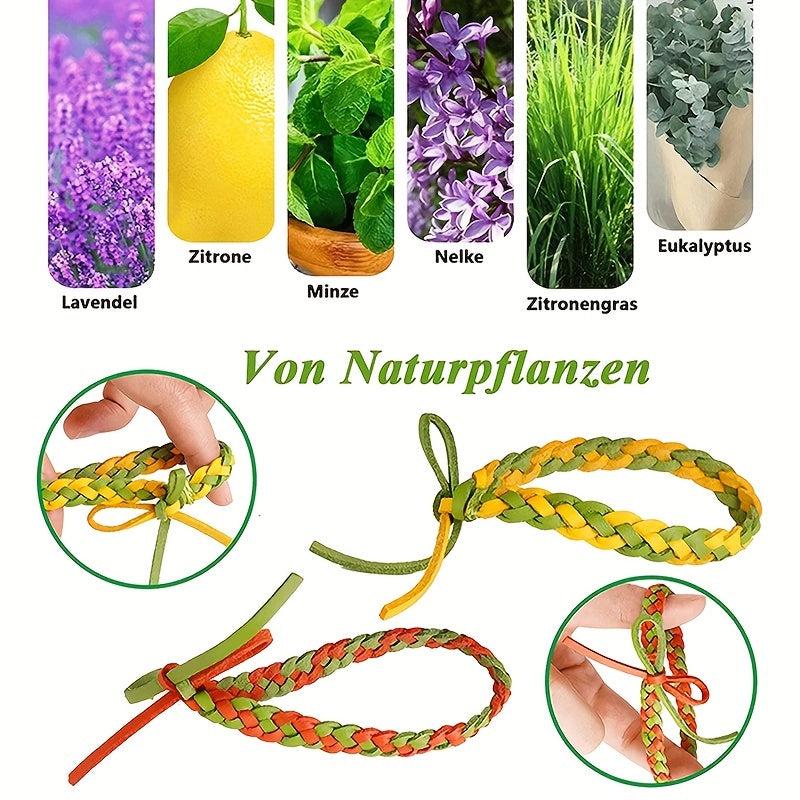 12pcs Mosquito Repellent Bracelet Essential Oil Anti-mosquito Woven Leather