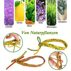 12pcs Mosquito Repellent Bracelet Essential Oil Anti-mosquito Woven Leather