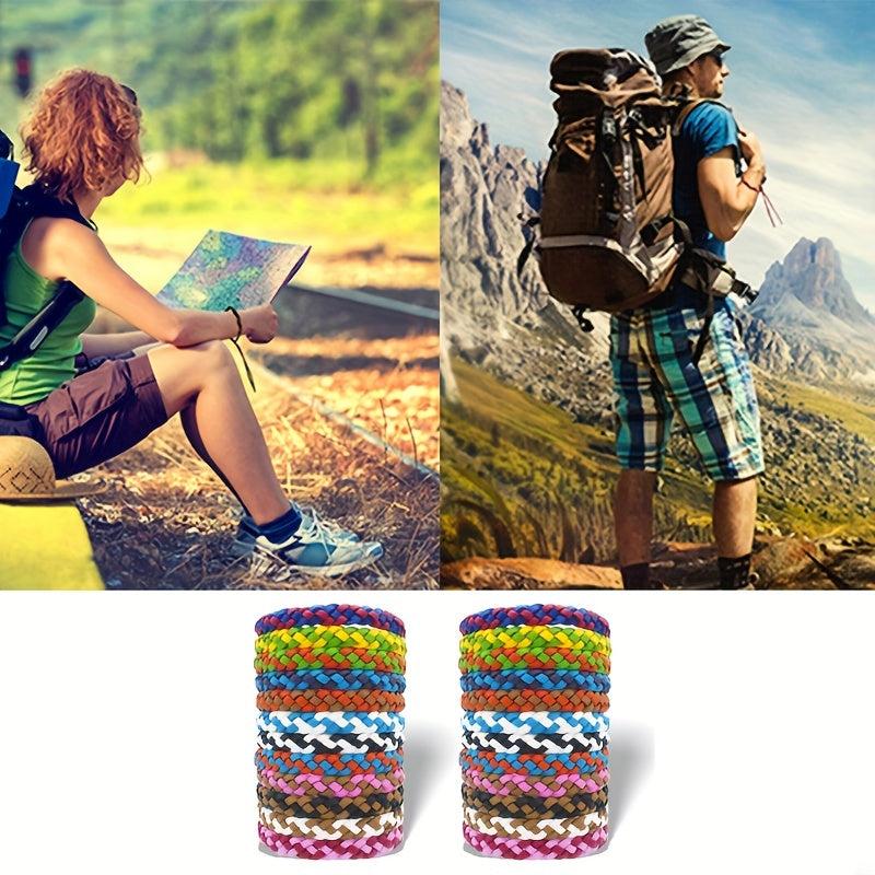 12pcs Mosquito Repellent Bracelet Essential Oil Anti-mosquito Woven Leather