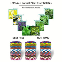 12pcs Mosquito Repellent Bracelet Essential Oil Anti-mosquito Woven Leather