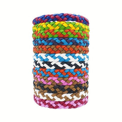12pcs Mosquito Repellent Bracelet Essential Oil Anti-mosquito Woven Leather