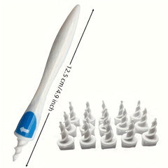 Soft Silicone Ear Wax Remover Tool with 16 Replacement Heads - Easy to Use