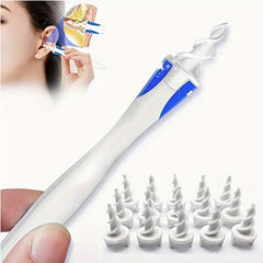 Soft Silicone Ear Wax Remover Tool with 16 Replacement Heads - Easy to Use