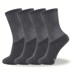 4 Pairs Diabetic Crew Socks Extra Wide Loose Top Seamless Toe