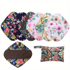 6pcs Bamboo Charcoal Panty Liner Set with Wet Bag