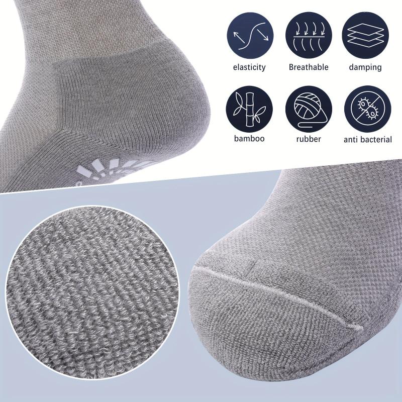 Diabetic Socks Bamboo Hospital Non Binding Non Slip Crew Socks Men Women