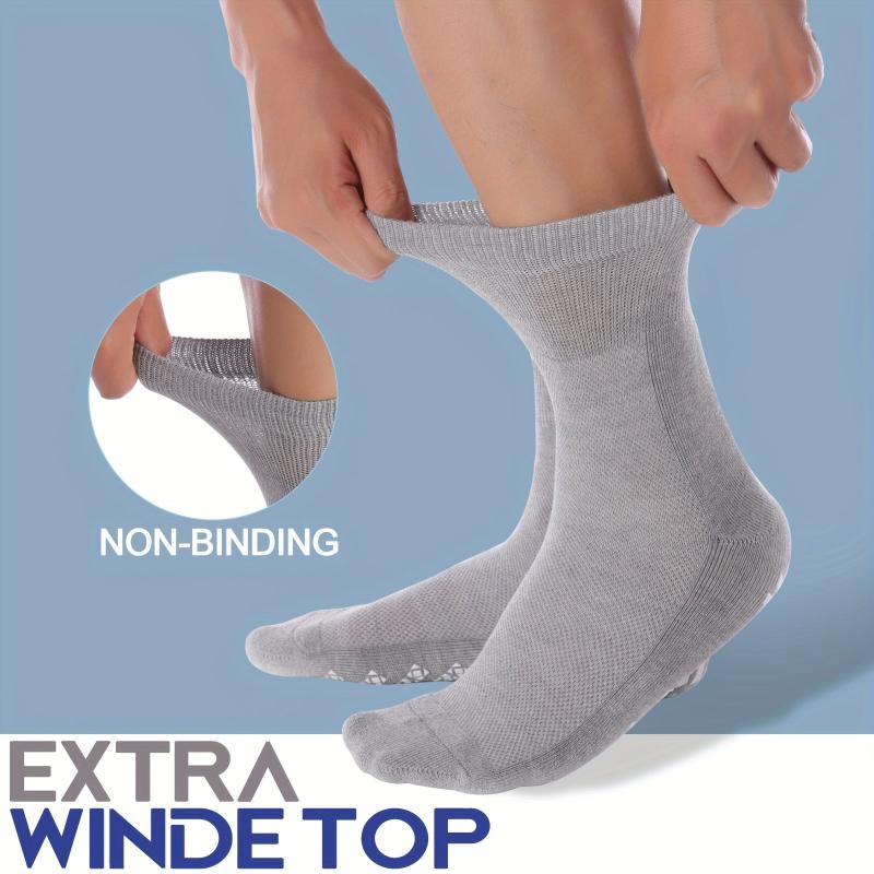 Diabetic Socks Bamboo Hospital Non Binding Non Slip Crew Socks Men Women