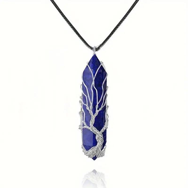 Natural Amethyst Stone Necklace | Stress Relief Yoga Pendant