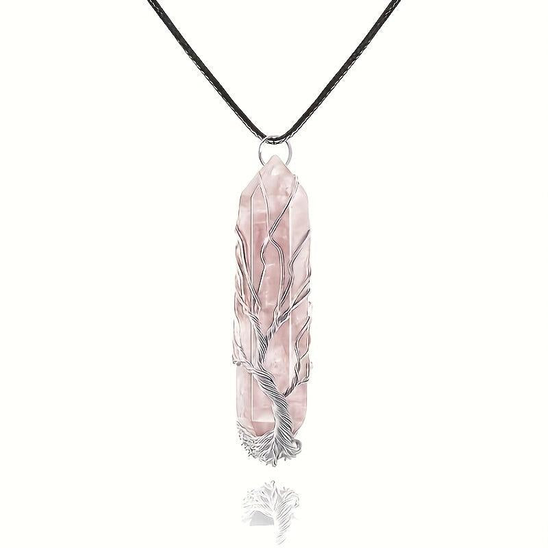 Natural Amethyst Stone Necklace | Stress Relief Yoga Pendant