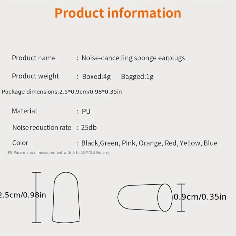 10PCS Earplugs Antinoise Sleep Noise Reduction Rate 35 5db Ear Protector